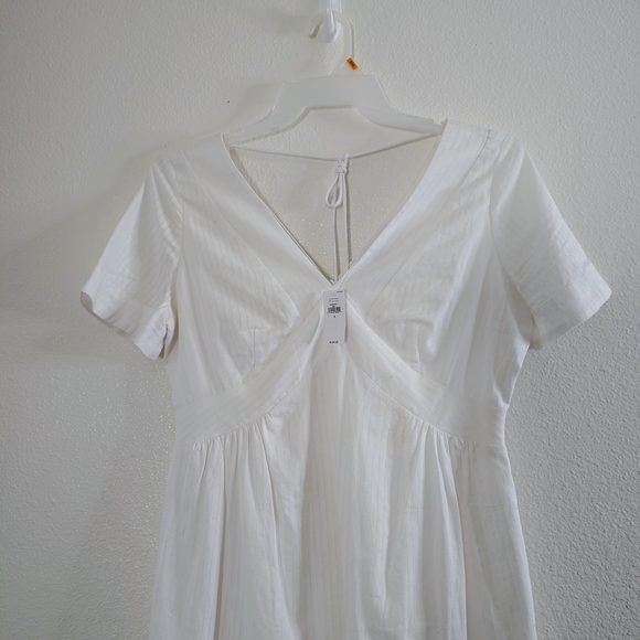 Banana Republic White Mini Dress V-Neck Short Sleeve NWT Size S - Picture 14 of 15